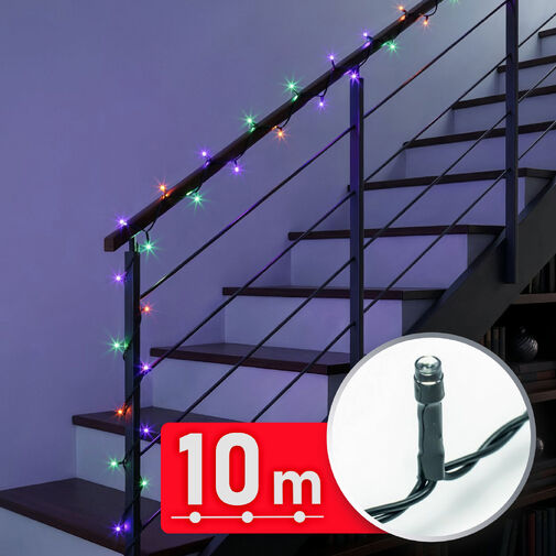 59767 • Fényfüzér - 10 m - színes - 200 LED - 220-240V - 6W - zöld kábel