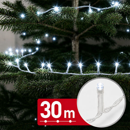 59769CT • Fényfüzér - 30 m - hidegfehér - 600 LED - 220-240V - 6W - átlátszó kábel