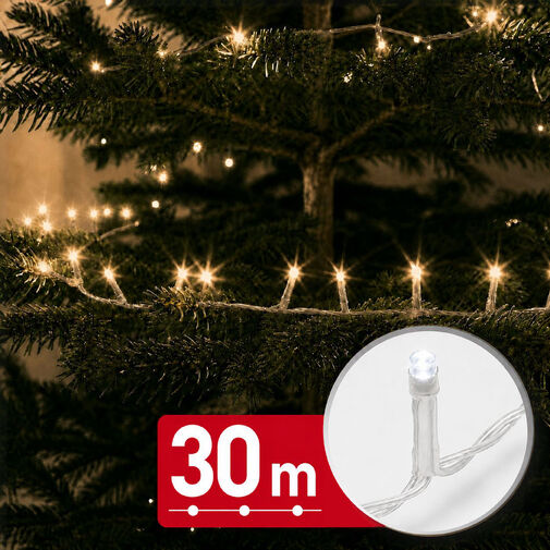 59769WT • Fényfüzér - 30 m - melegfehér - 600 LED - 220-240V - 6W - átlátszó kábel