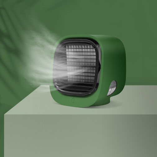 BW2009GR • Hordozható mini léghűtő ventilátor - USB - zöld