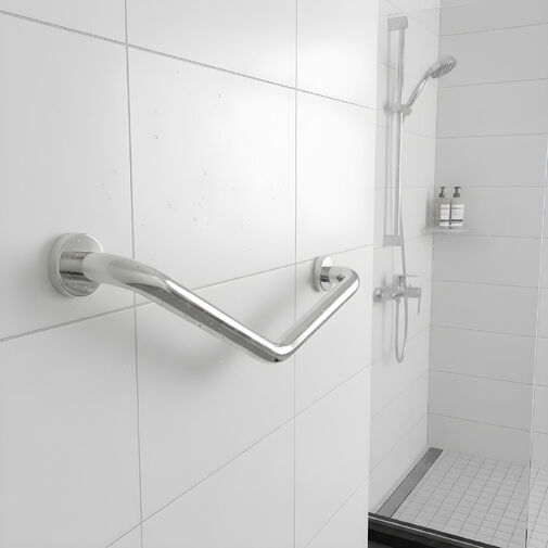 BW3035A • Fürdőszobai kapaszkodó - 45°-ban hajlított - rozsdamentes acél - krómozott - 25 + 25 cm