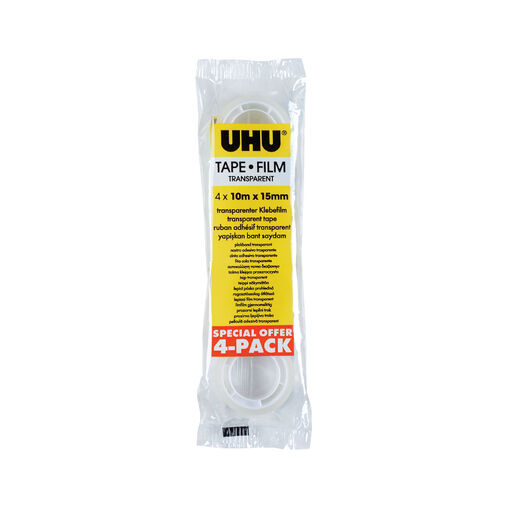 U44045 • UHU átlátszó ragasztószalag - 10 m x 15 mm - 4 db / csomag